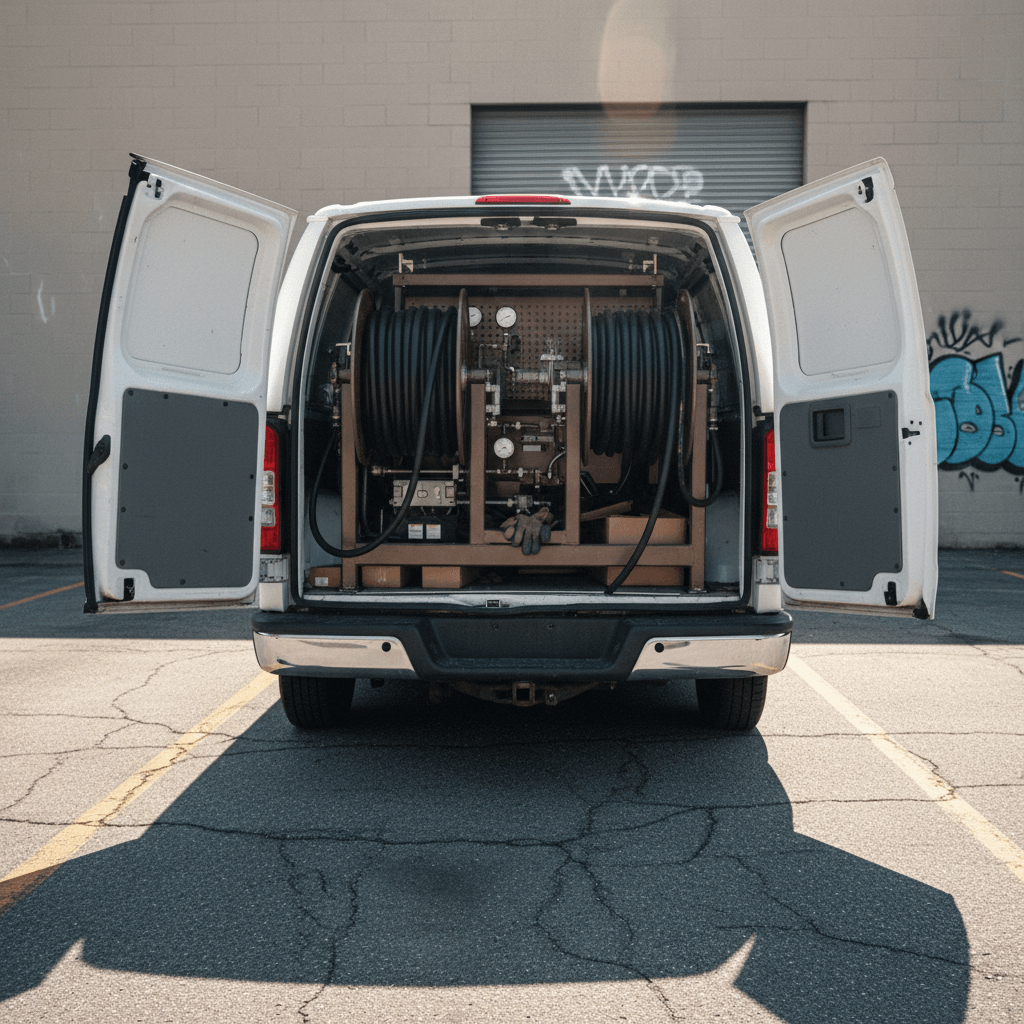 Moderner Spülwagen für die Kanalreinigung