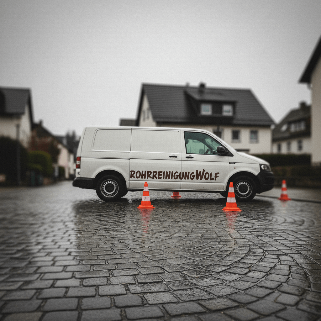 Einsatzfahrzeug für schnelle Rohrreinigung und Notdiensteinsätze bereit zur Abfahrt